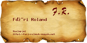 Füri Roland névjegykártya